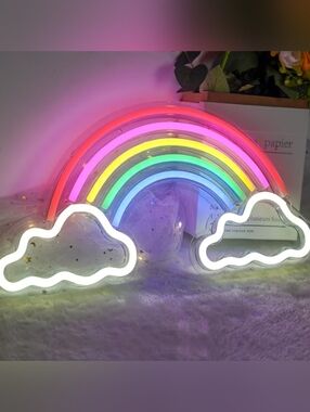 Rainbow LED Neon Light Sign Wall Decor Night Lamp Bar Bedroom Home Party NWT